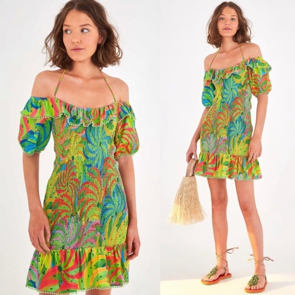 SOLD - Farm Rio Neon Banana Dress
